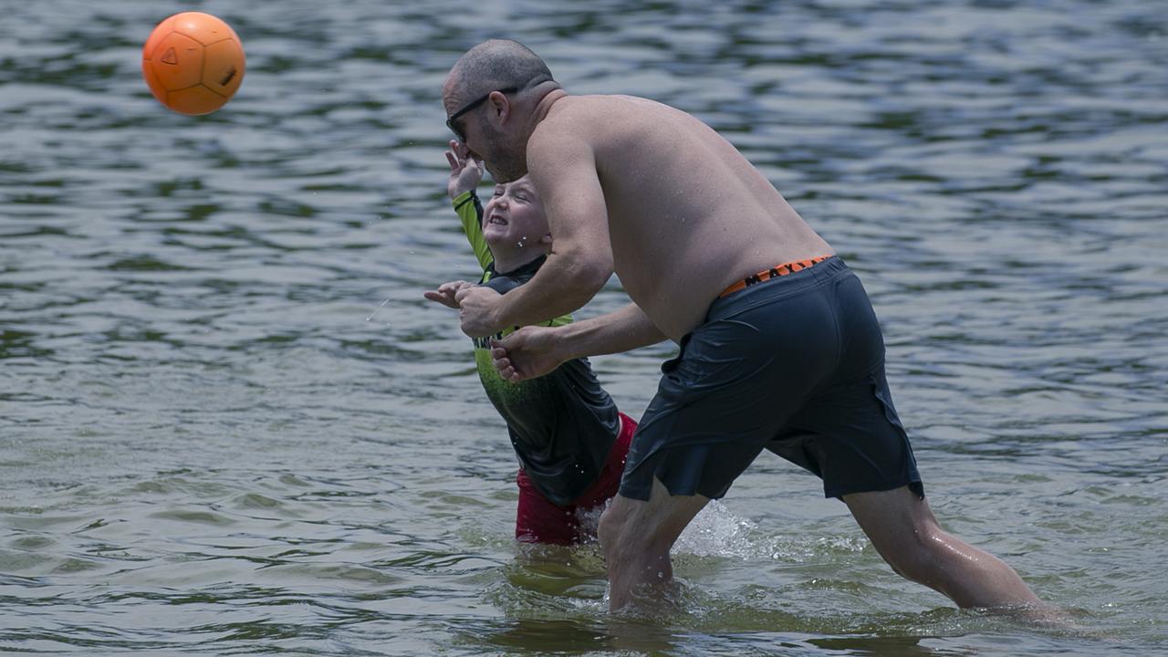 Enjoying Australia Day 2025 at Tallebudgera on the Gold Coast . Picture: Glenn Campbell