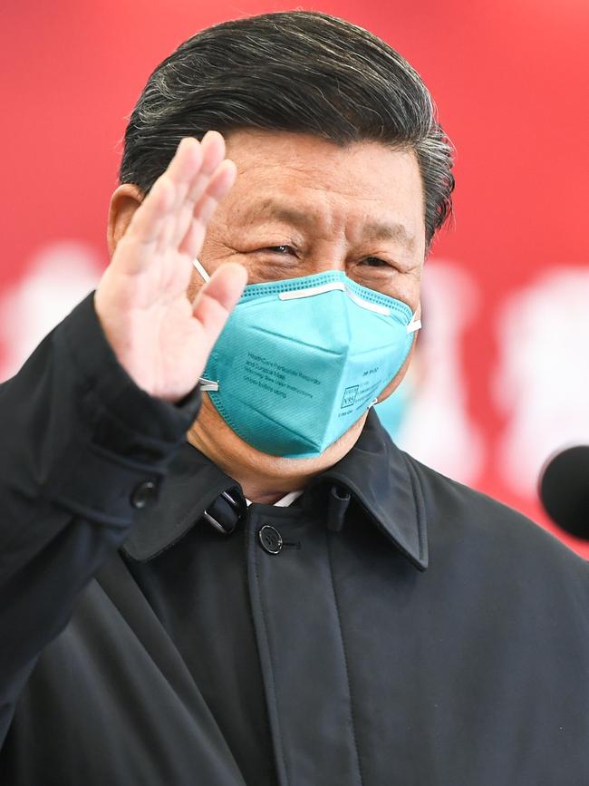 Chinese President Xi Jinping wearing a mask on March 10. Picture: AFP