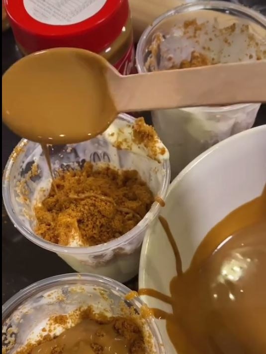 Another TikTok user made their own, but added melted Biscoff spread. Picture: TikTok.