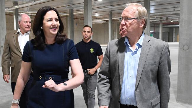 Queensland Premier Annastacia Palaszczuk with Beattie in the lead up to the Gold Coast 2018 Commonwealth Games. Picture: Dave Hunt