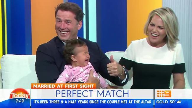 Karl Stefanovic: Today co-host makes baby cry | Video