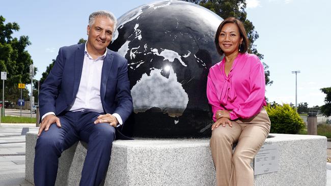 Fairfield Mayor Frank Carbone and Independent Fowler MP Dai Le.