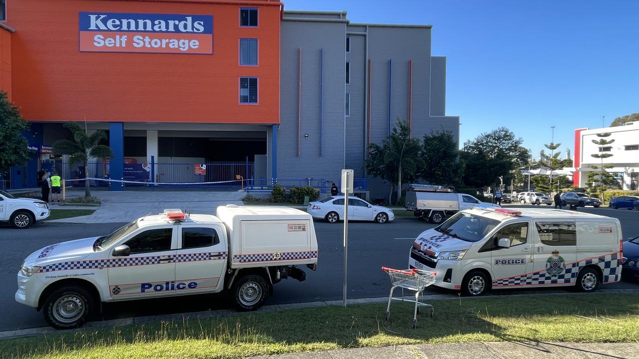 A crime scene has been established at a Gold Coast storage business following the discovery of a body on Tuesday morning., Photo: Charlton Hart ,