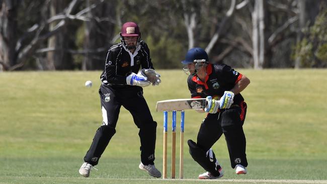 Liebke Lions batsman Darren Koch plays away a delivery during last season’s Darling Downs Bush Bash League. The Lions will be replaced by the RobScan Knight Riders in next season’s competition.