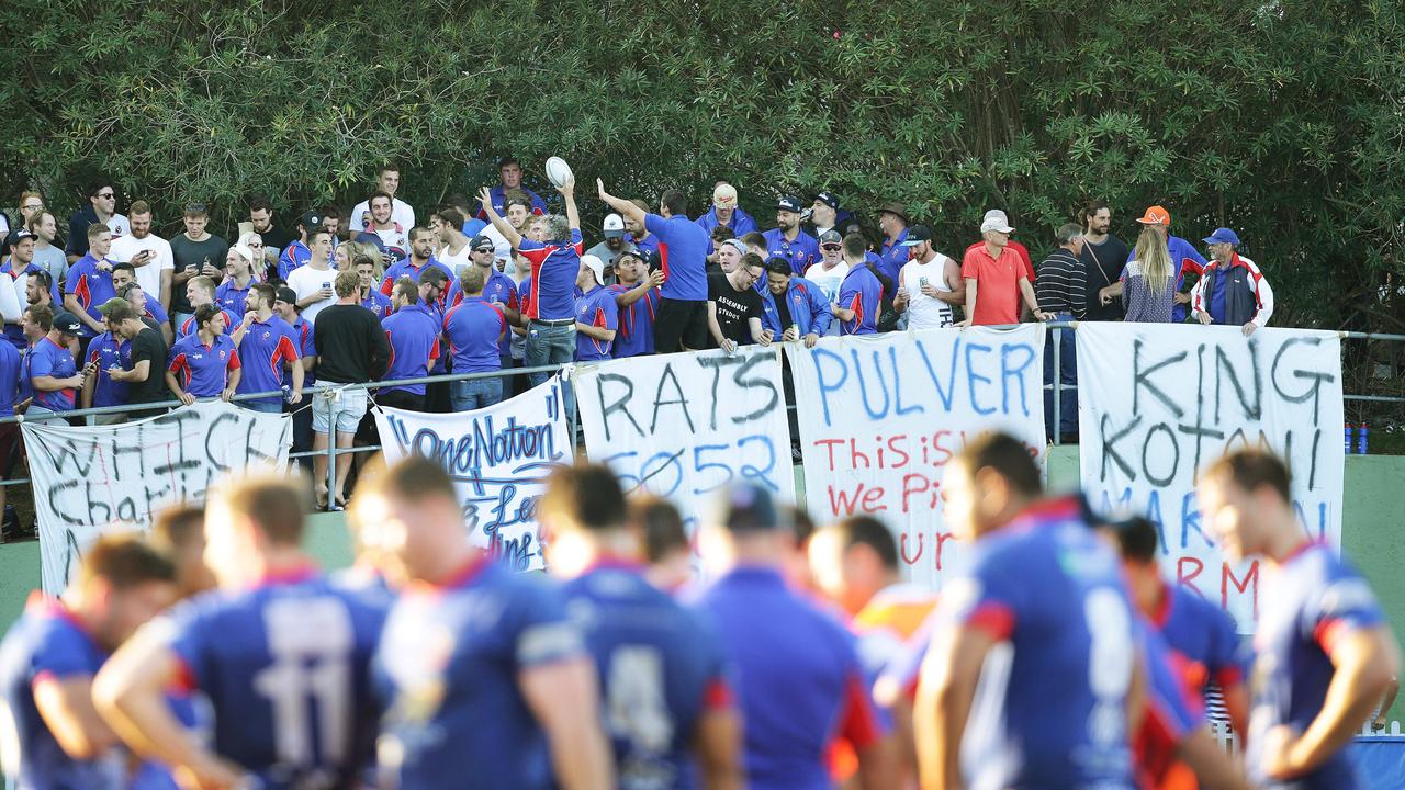 A large crowd attended the Manly Marlins vs Warringah Rats clash at Manly Oval. Picture: Braden Fastier