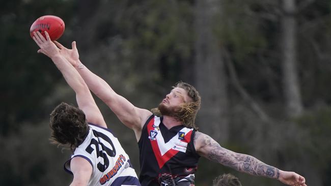 MPFNL Division 2 footy: Pearcedale v Devon Meadows.  Devon Meadows player  Riley Simmons.  Picture: Valeriu Campan