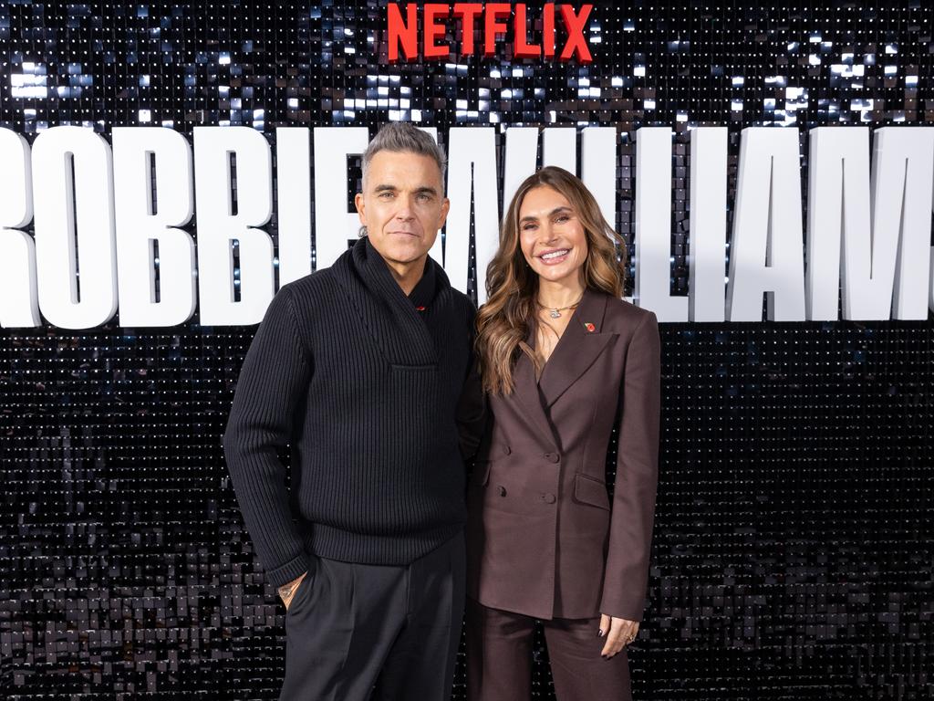 Williams and his wife, Ayda Field, at the premiere of his Netflix documentary last week. Picture: StillMoving.Net for Netflix