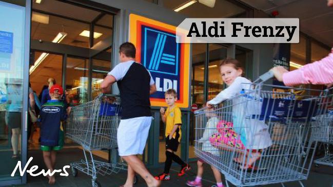 Shoppers line up for an Aldi frenzy