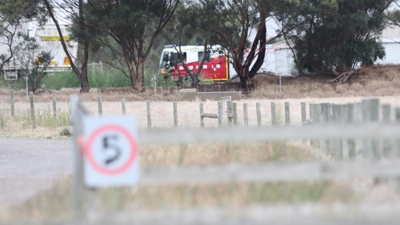 Firefighters at the scene of a fatal incident at a Lethbridge farm, off English Road. Picture: Alan Barber