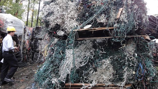 Bales of Christmas tree lights in North Carolina. Pic: Adam Minter