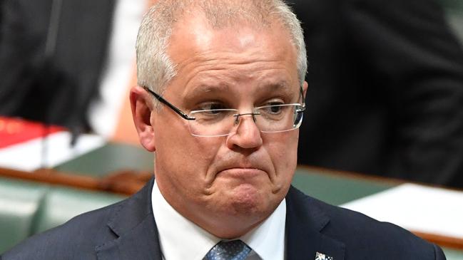 Scott Morrison in question time on Tuesday. Picture: AAP