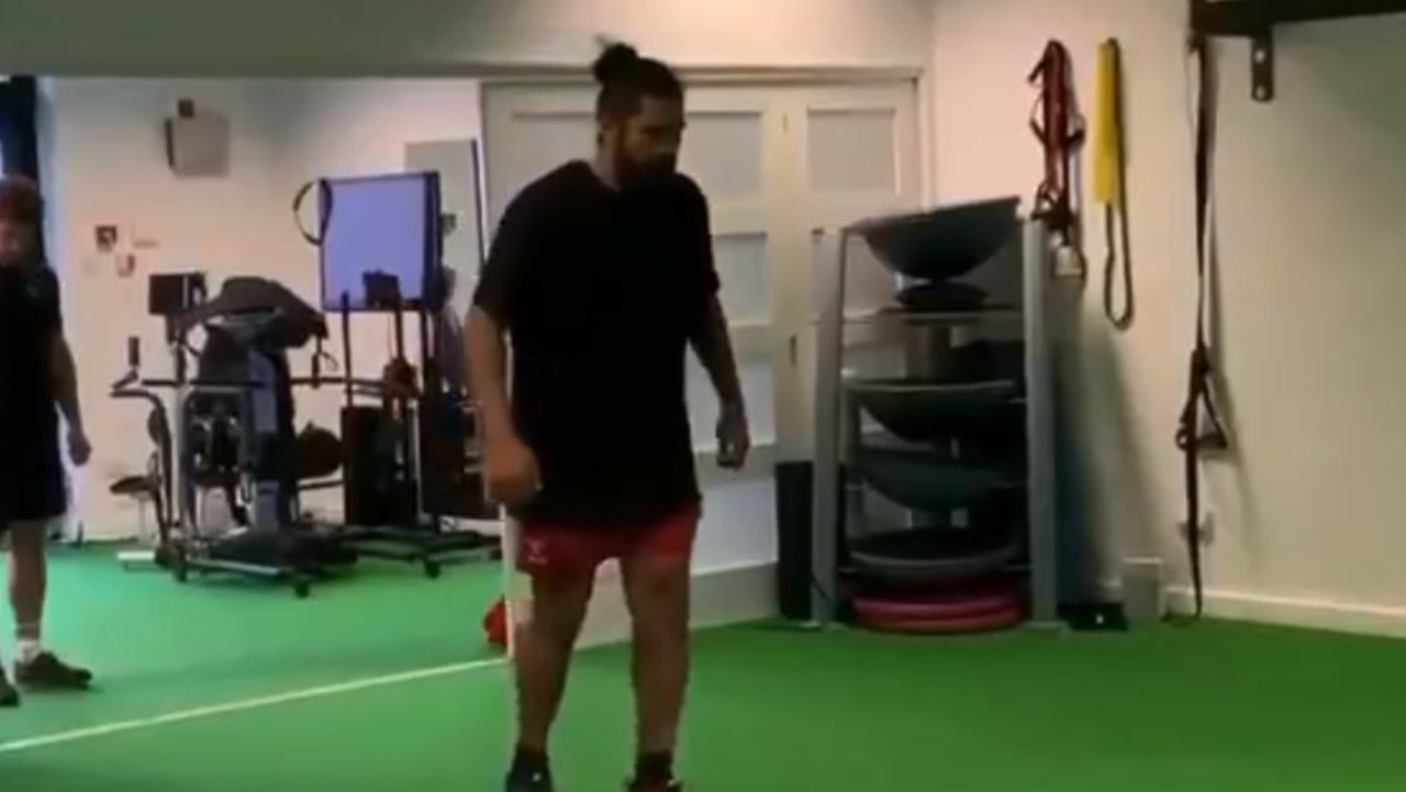 Former Roosters and Panthers forward Mose Masoe continues to take huge strides in his rehab process after having spinal surgery in January.