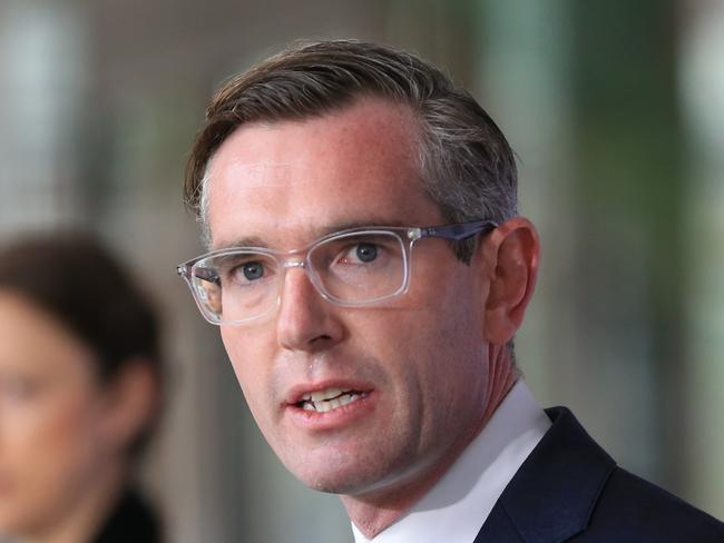 SYDNEY, AUSTRALIA - NewsWire Photos JUNE 29, 2021 - NSW Treasurer Dominic Perrottet provides a COVID update on Tuesday from the NSW Ministry of Health in St Leonards.Picture: NCA NewsWire / Christian Gilles
