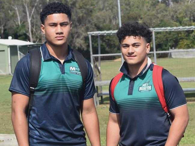 Met North 16-18 years reps Jevahnissi Vevesi and Romarion Tuitama at the Queensland School Sport rugby league state championships at Marley Brown Oval, Gladstone, on May 17, 2025.