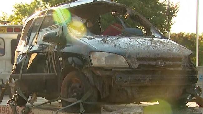 The Hyundai Getz Ms Murphy was driving was totalled in the crash. Picture: Today