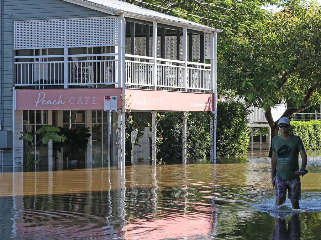 Peach Cafe was inundated at Auchenflower. Picture: Zak Simmonds