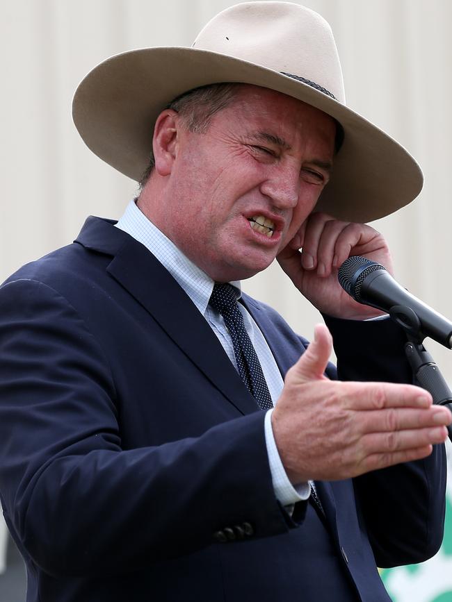 Former Nationals leader Barnaby Joyce was told to “shut up”. Picture: Andy Rogers