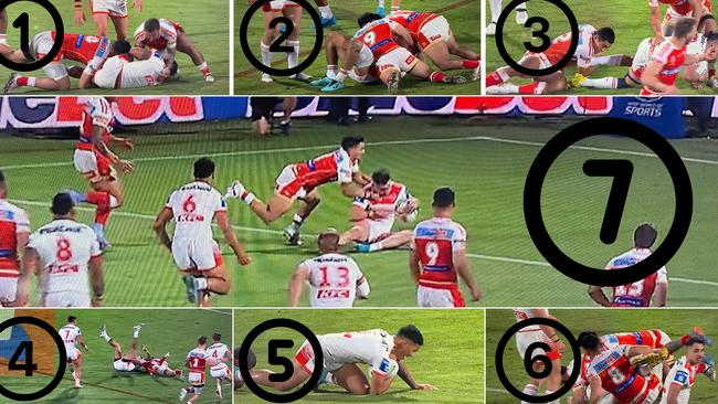 The NRL are lucky the Dragons didn’t win, after Jack Bird scored a try on the seventh tackle.