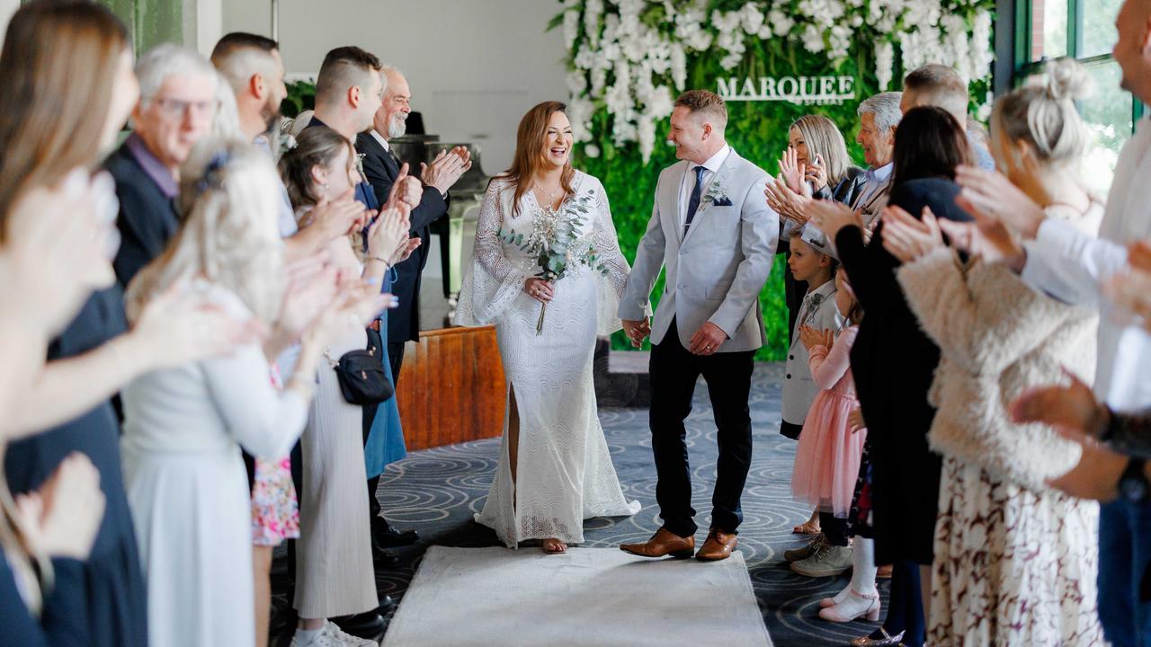 Leah Cook and Travis Bedford opted for a small, intimate wedding. Picture: Joey’s Photography