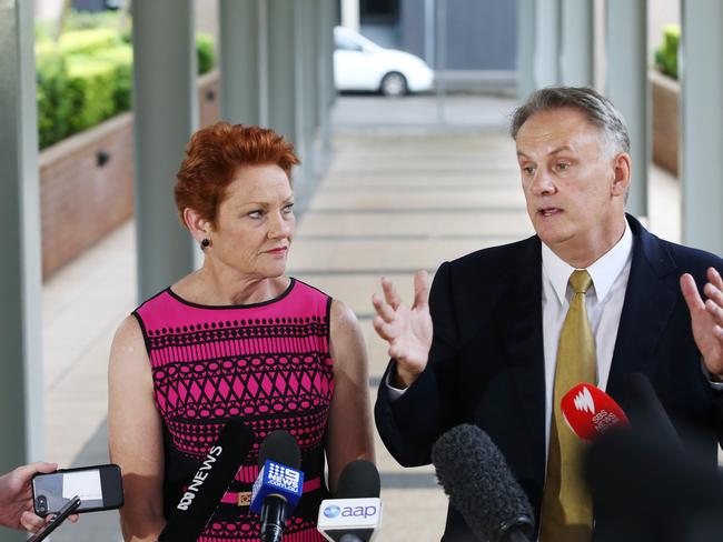 Mark Latham and Pauline Hanson. Pictured: John Feder/The Australian