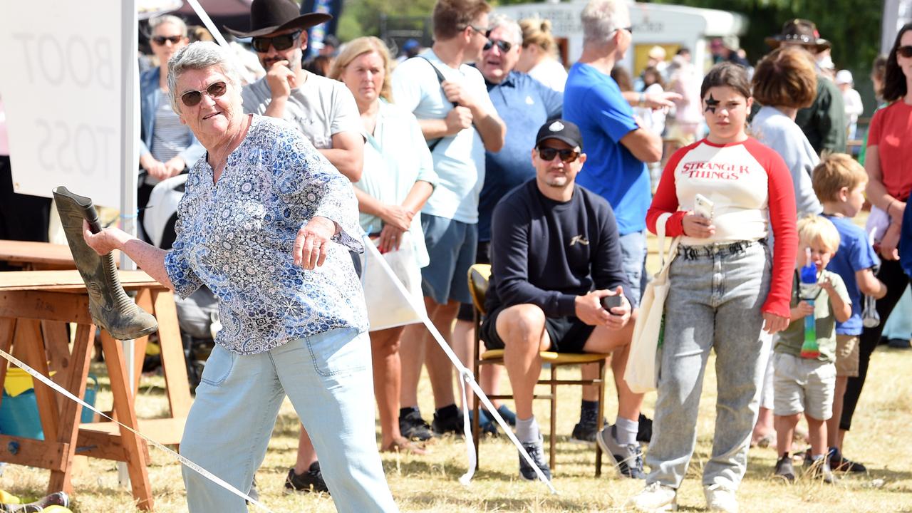 The Bellarine Agriculture Show included the popular gumboot toss. Picture: David Smith