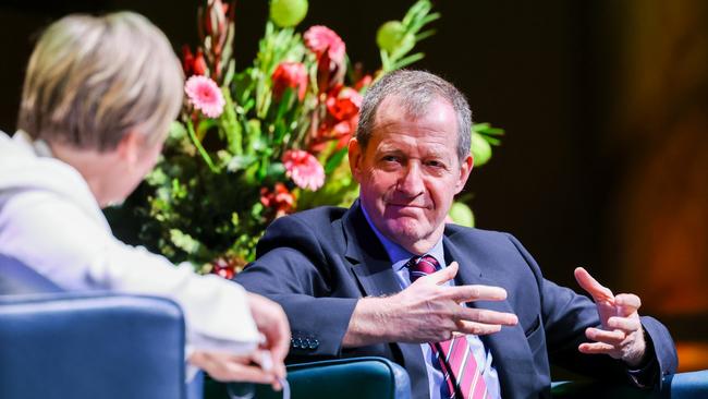 Adelaide Festival show – The Rest is Politics. Alastair Campbell on stage.