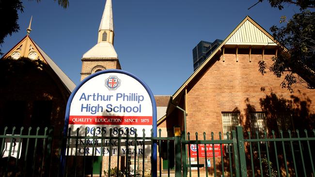 Arthur Phillip High School on Parramatta's Macquarie st. (AAP Image/ Justin Sanson)