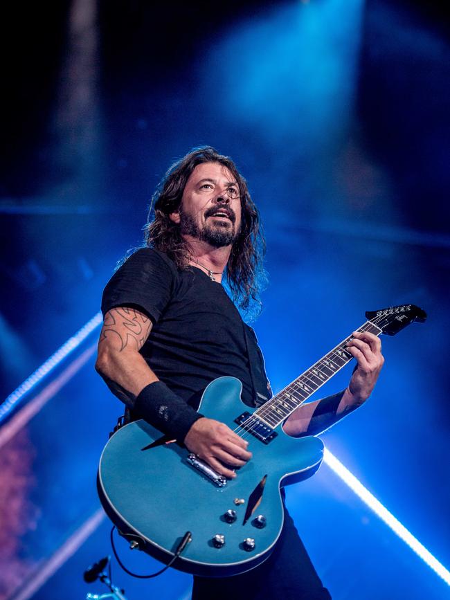 Dave Grohl performing with Foo Fighters at Melbourne’s Etihad Stadium on the band’s last Australian tour in 2018. Picture: Jake Nowakowski