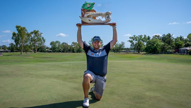 Aaron Pike celebrating his NT PGA Championship in 2020.