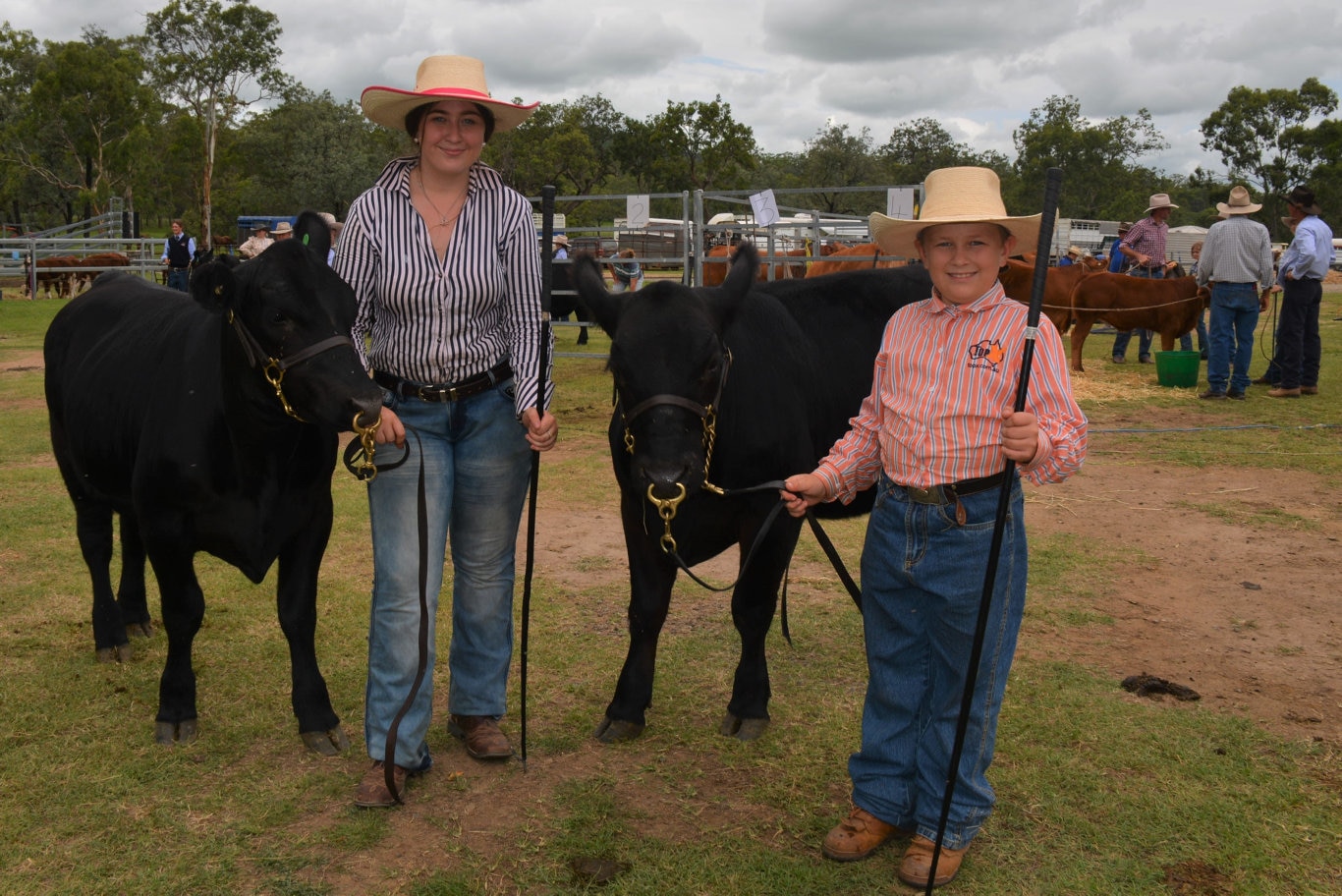 Bella Schliff from Hayden leading for Exton Angus and Jacko Wicks at the 71st annual Cooyar Show. Picture: Kate McCormack