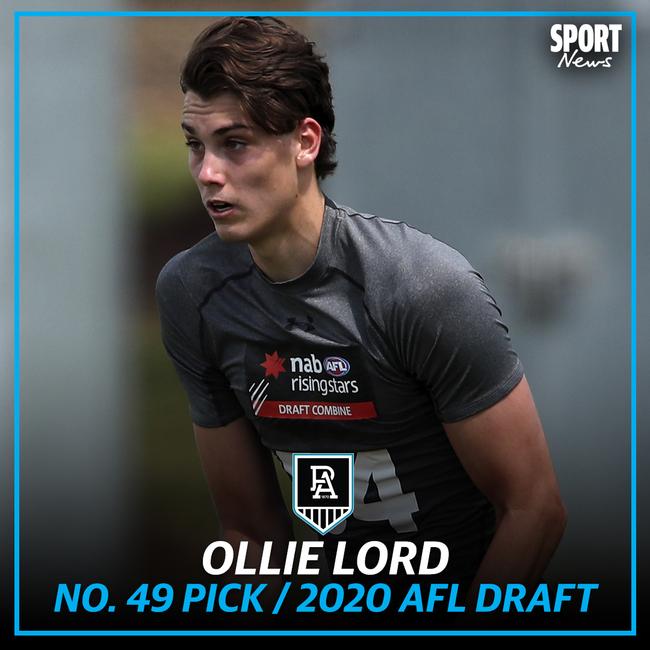 Port Adelaide picked Ollie Lord at No. 49