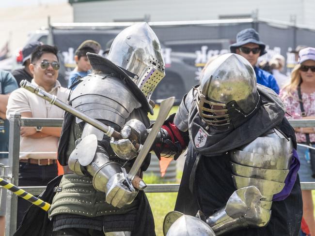 Tyr's Warriors entertain the crowd. Toowoomba Royal Show. Friday, March 31, 2023. Picture: Nev Madsen.