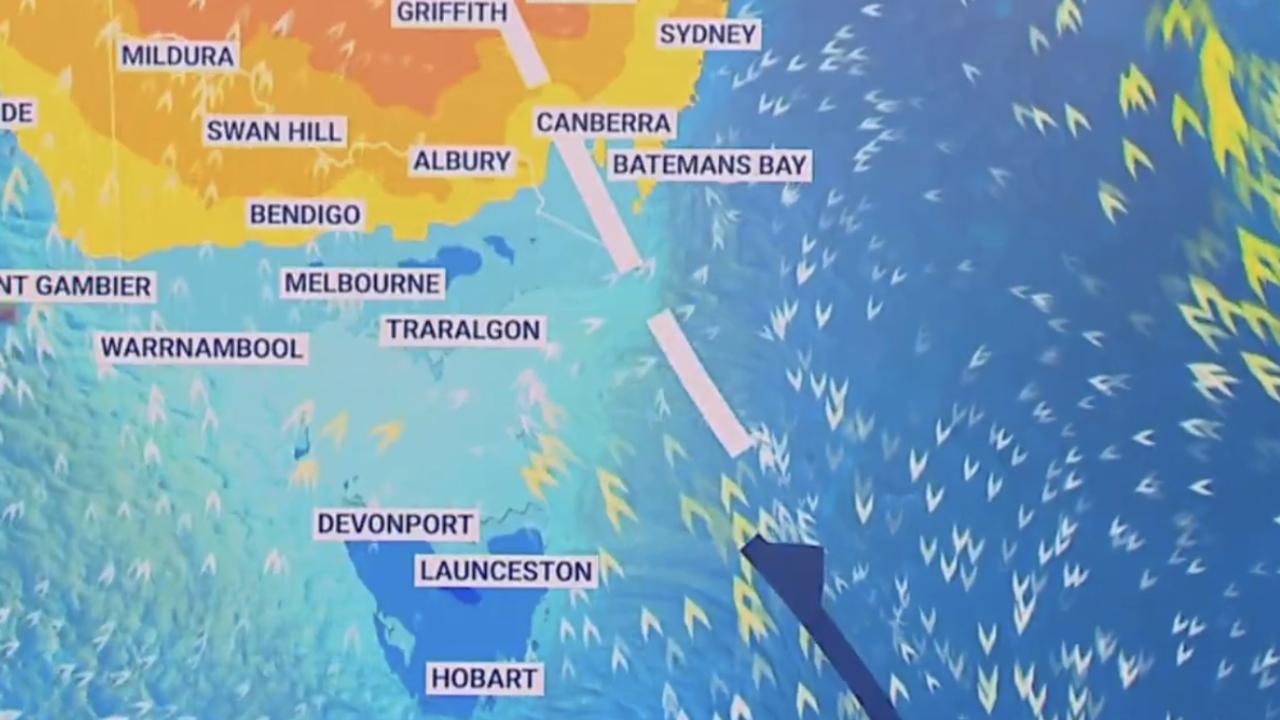 Tasmanians and Victorians will have to endure some unpleasant cold weather to begin the New Year. Picture: Sky News Weather