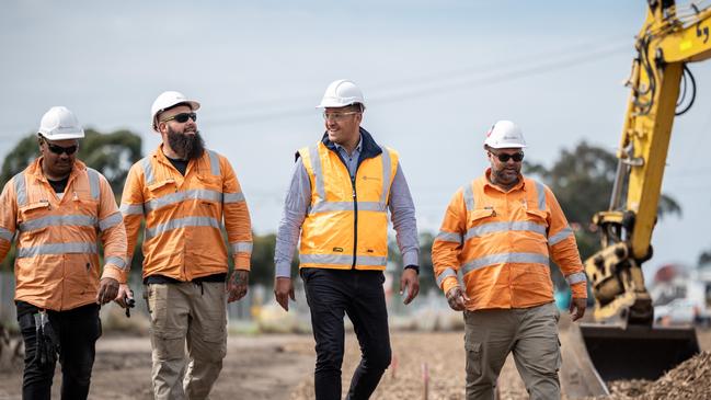 Wamarra founder Hayden Heta, third from left, with Joe Bell, Jayden Lovitt and Ben Smith. Picture: Gavin Blue