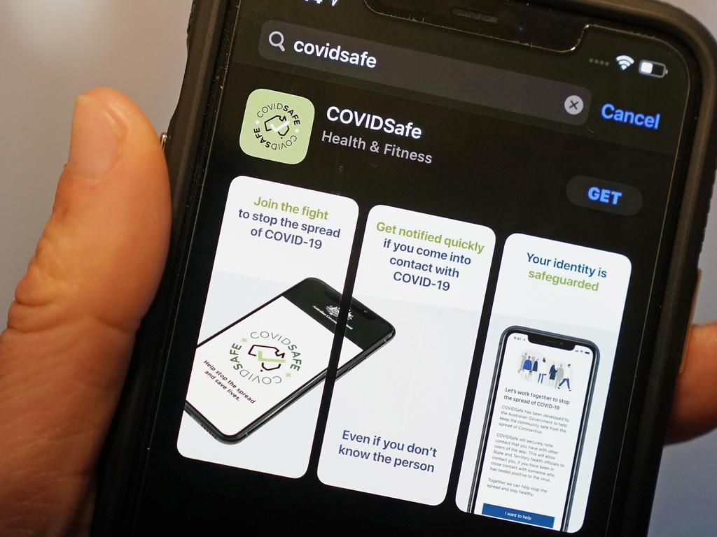 The Australian Government's new voluntary coronavirus tracing app 'COVIDSafe'. Picture: AAP Image/Scott Barbour