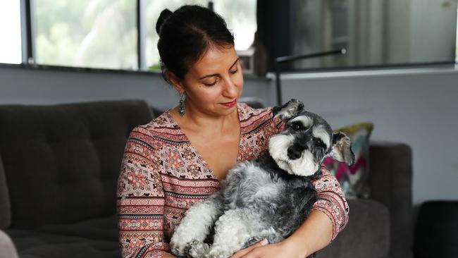 Jo Cooper and her beloved pooch, Angus. Picture: Rohan Kelly