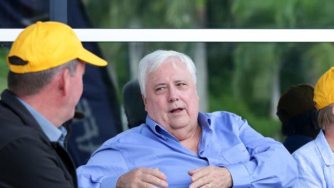 Clive Palmer, before the Pro-Adani protest, in Jubilee Park, Mackay on Saturday April 27th, 2019 (Image AAP/Steve Pohlner)