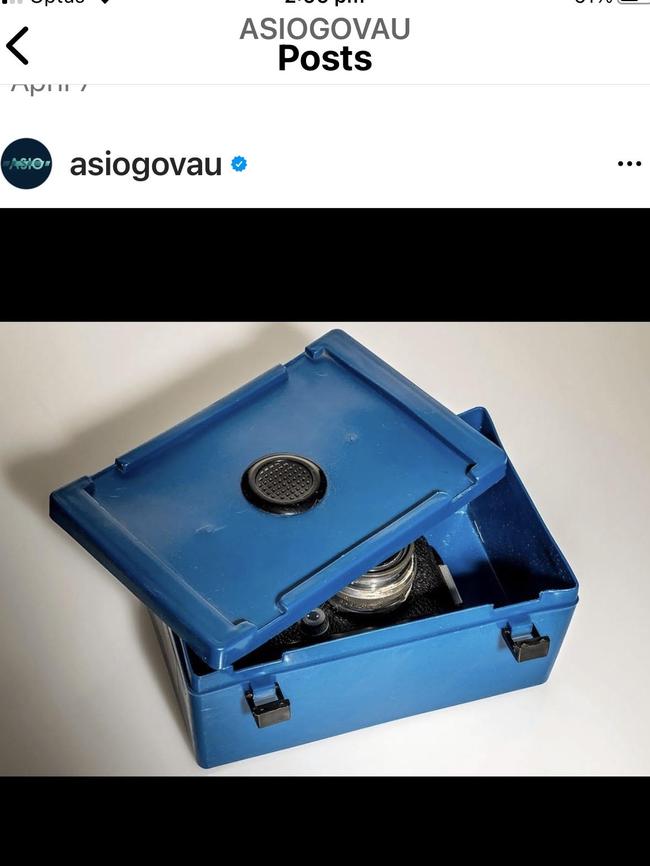 A lunchbox containing a lot more than a vegemite sandwich,was one of ASIO’s past covert intelligence-gathering methods. Picture: Instagram