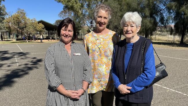 Sadadeen Primary School current principal Donna Wright (left), former principal Liz Verstappen (middle) and the school's first principal Lorraine Braham (right) are celebrating the school's 40th anniversary and birthday. Picture: Gail Turner