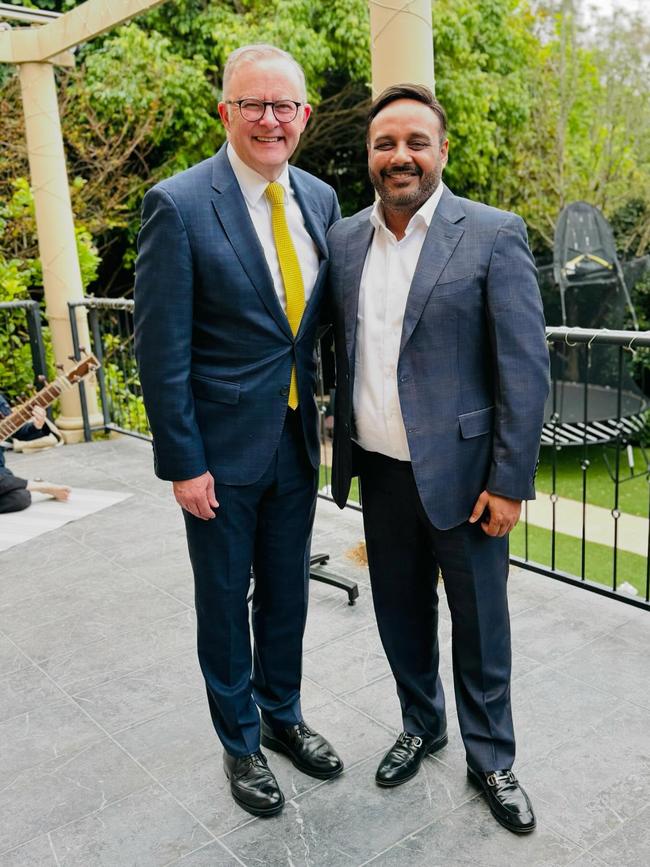 Anthony Albanese and Rupinder Brar at the Toorak function.