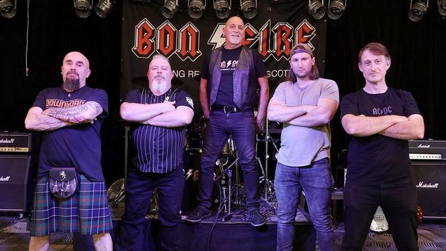 BON FIRE – Adelaide band tribute to AC/DC (Bon Scott era). Picture: Supplied