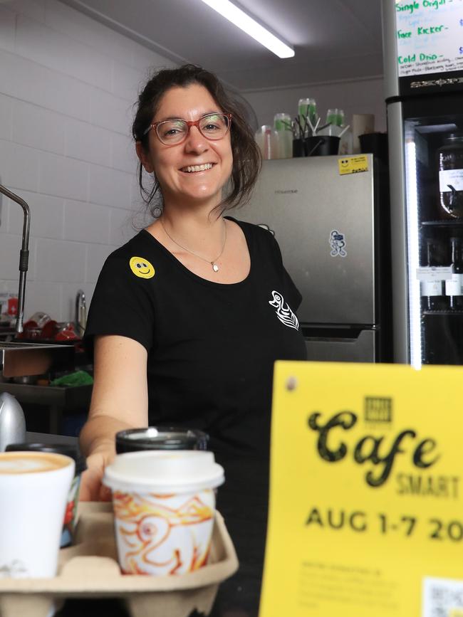 Sipping Duck co owner Fiorella Denari has supported the CafeSmart campaign since 2014. Picture: Brendan Radke