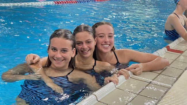 All Hallows' School swim team members enjoying the meet.