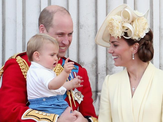 The royal couple with their youngest child, Prince Louis. Picture: Getty