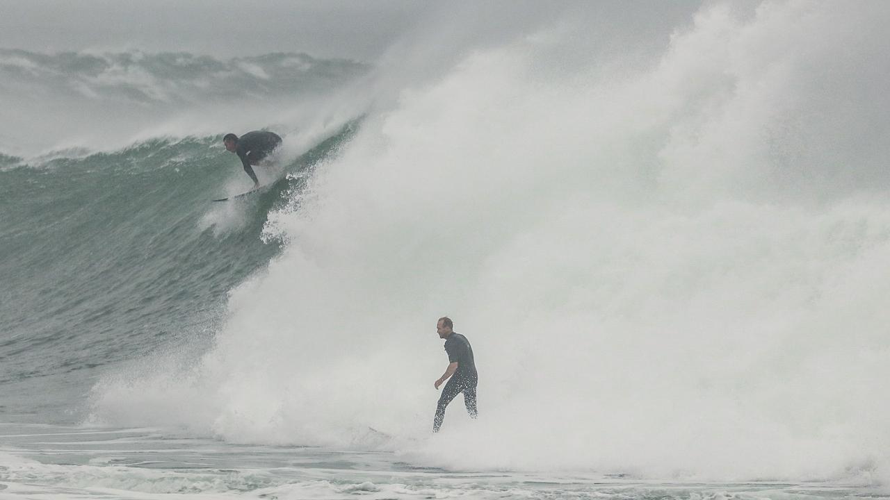 Emergency services have clamped down on people going into the ocean as the cyclone gets closer. Picture: NewsWire / Glenn Campbell