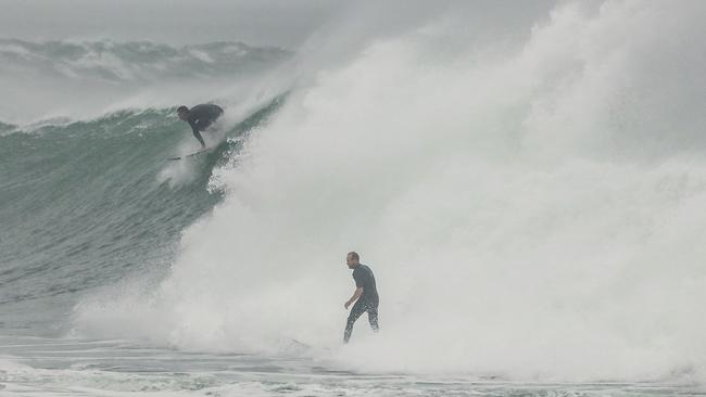 Emergency services have clamped down on people going into the ocean as the cyclone gets closer. Picture: NewsWire / Glenn Campbell