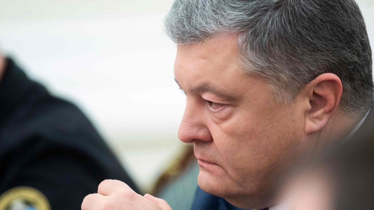 President of Ukraine Petro Poroshenko leading a session of the National Security and Defence Council of Ukraine in Kiev. Picture: AFP/Ukrainian Presidential Press Service