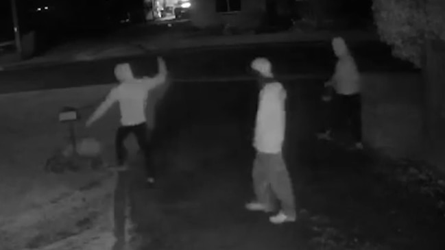 Shocking video footage shows youth prowling home with weapons.