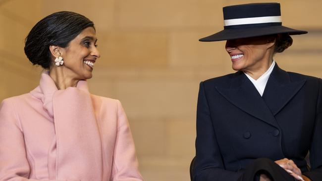 Second lady Usha Chilukuri Vance and Melania Trump. Picture: Getty Images