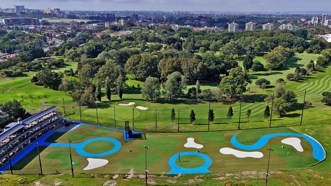 Aerial images of Moore Park Golf Course and driving range. Picture: Sam Ruttyn